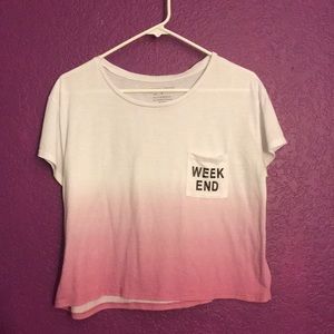 pink and white ombré t-shirt